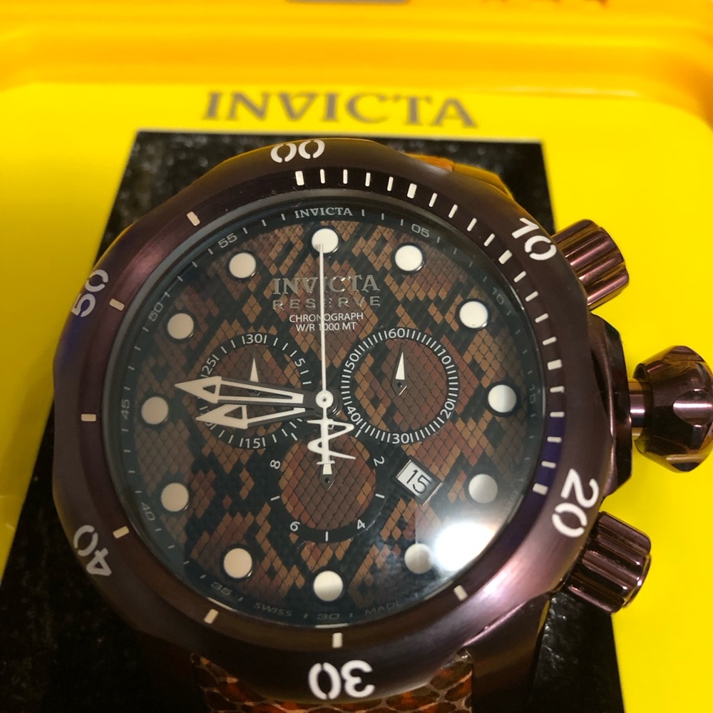 Invicta Purple and Brown Chronograph Watch - Picture 2 of 3